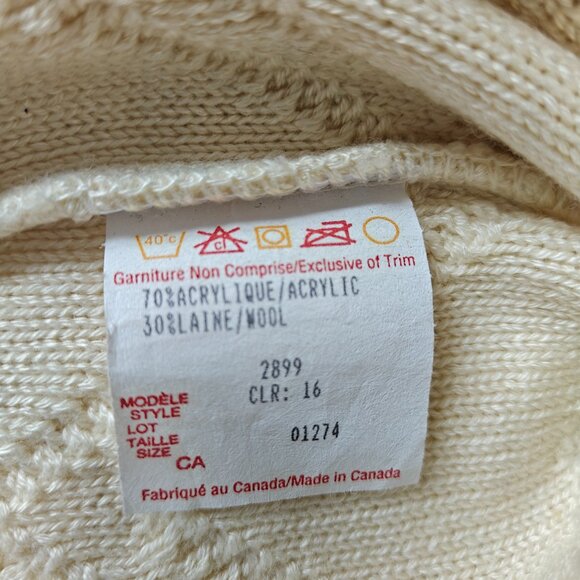 Vintage COOPER Wool Blend Sweater Beige Size Large - Picture 7 of 10